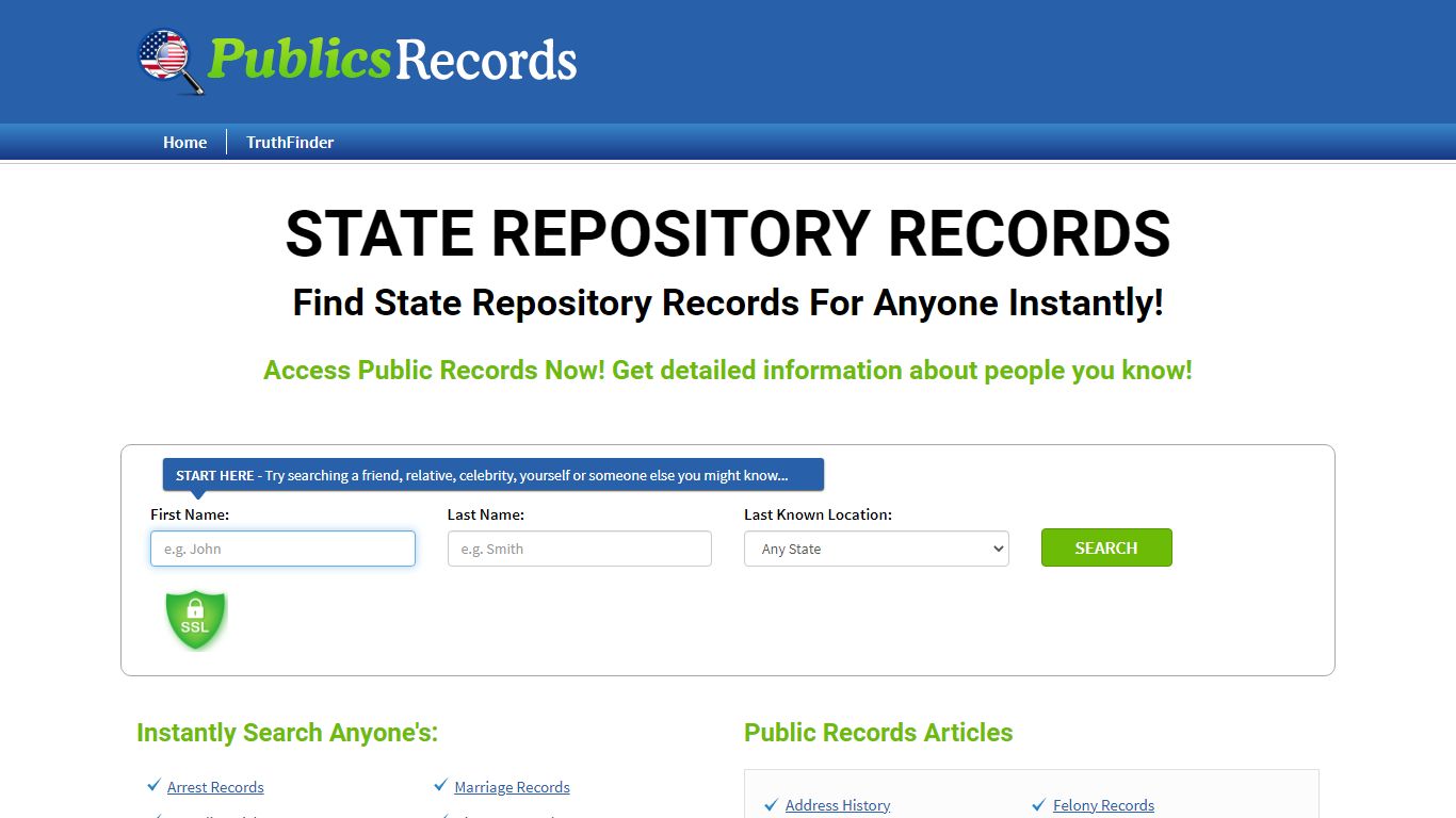 Find State Repository Records For Anyone